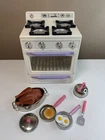Vtg 1996 Tyco Kitchen Littles Deluxe Stove Oven with Accessories Barbie Sized