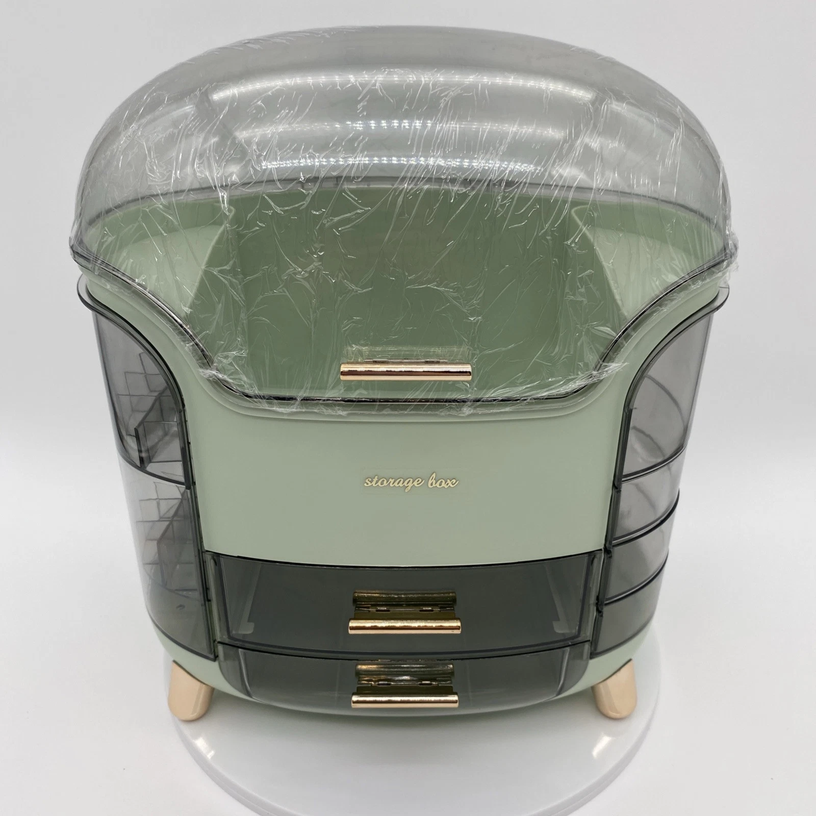 Egg Shaped Makeup Organizer Countertop Open Box