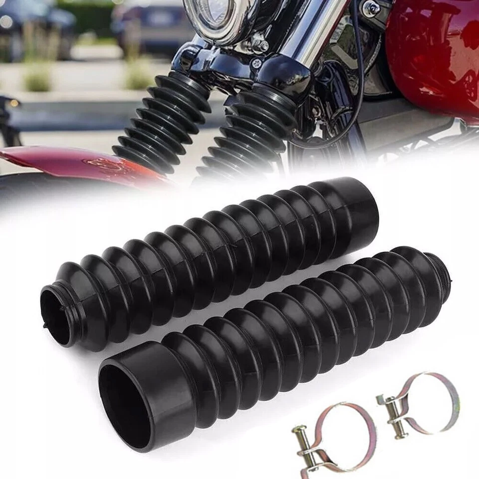 2PCS 35MM Motorcycle Fork Dust Cover Boots Fork Shock Absorber Clamps Assembly Foto 3 de 4
