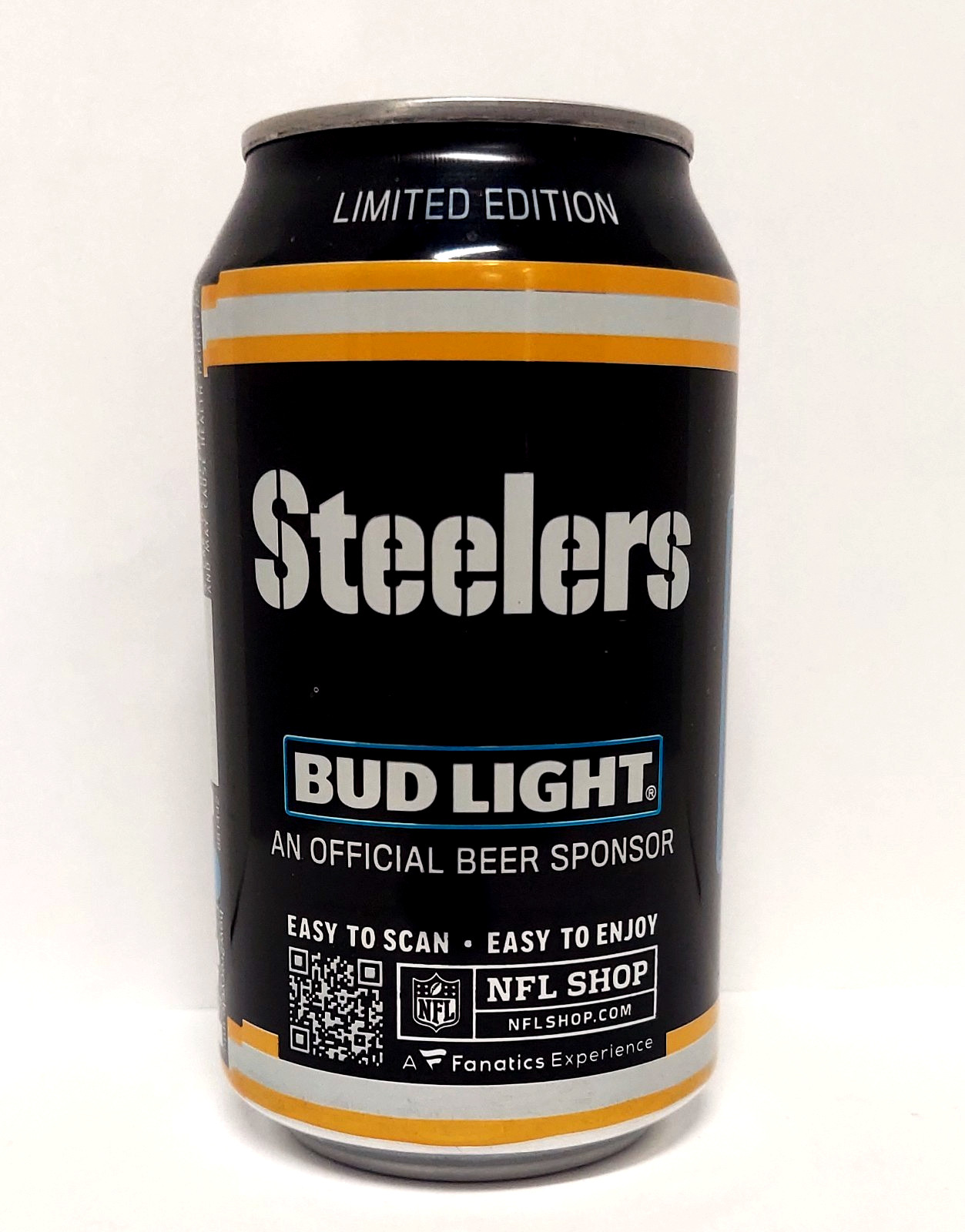 2025 BUD LIGHT 12 oz Beer Can - NFL PITTSBURGH STEELERS - STEELER NATION LIVES!