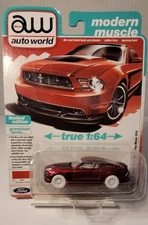 ✨️AutoWorld UltraRed Chase‼️ 2012 Ford Mustang Boss 302, 1:64 scale,VHTF!! 🔥🔥