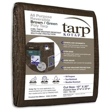 Multi-Use 10 x 20 Ft 5-mil Waterproof Reversible Poly Tarp for All Activities