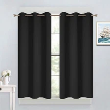 Thermal Insulated Blackout Curtains Room Darkening Window Drapes Set of 2 38x45