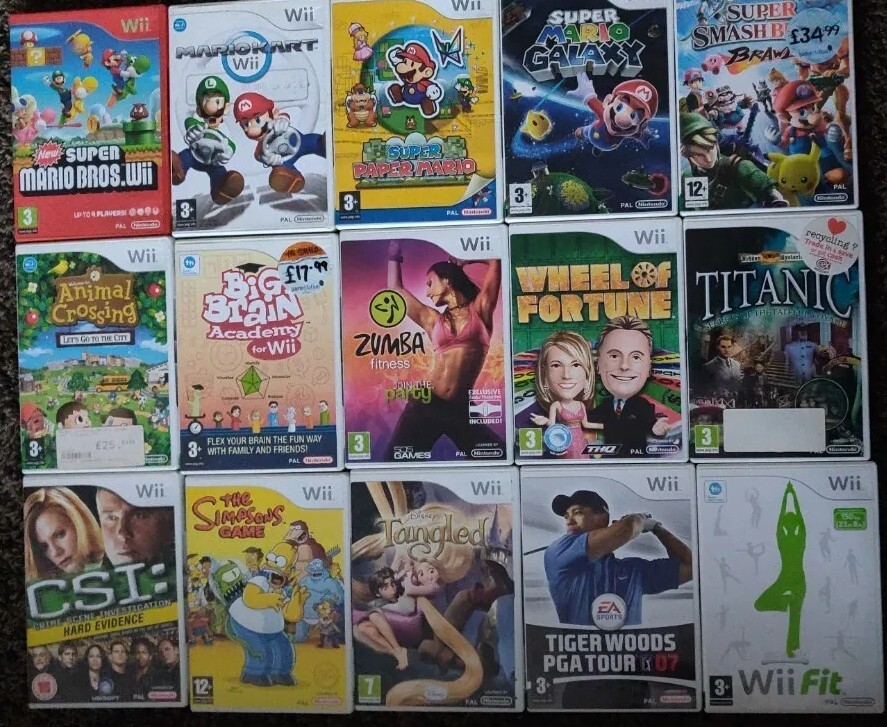 Nintendo Wii Console Games Accessories Bundle Great Games Mario