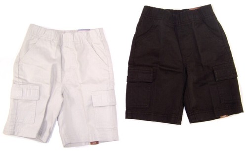 Arizona Little Boys Pull On Cargo Shorts NWT Elastic Waist Stone or Mocha Size 4 - Picture 2 of 8