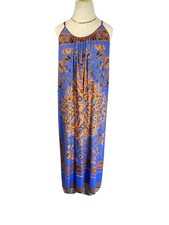 Anthropologie Dream Daily Womens Blue Maxi Dress Size Small Beach Boho