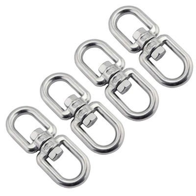 4Pcs 4mm Double Eyes Rotation 304 Stainless Steel Eyes to Eyes Rotation Rings