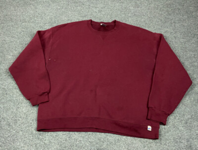 Russell Athletic Dark Red Dri Power Blank Sweatshirt Adult 2XL Pullover Skater 