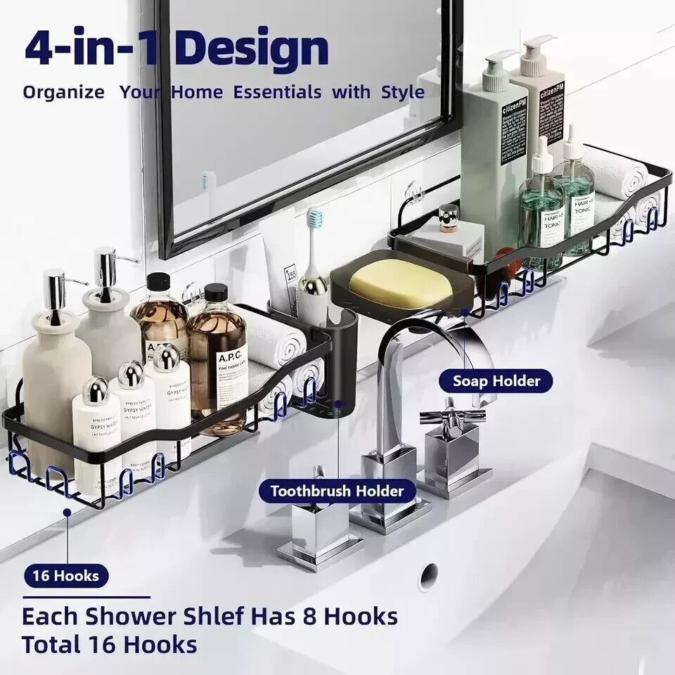 Shower Caddy Adhesive Shower Organizer Bathroom Shower Shelves, Wall Shelf for i