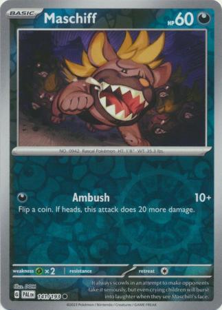 MASCHIFF 141/193 PALDEA EVOLVED POKEMON (REVERSE HOLO, NM)