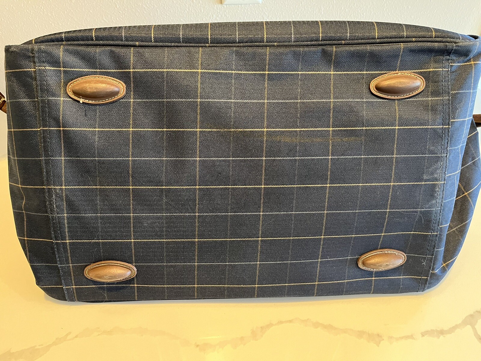 London Fog Kensington 11 Carry On Bag, Navy Window Pane Style #7900