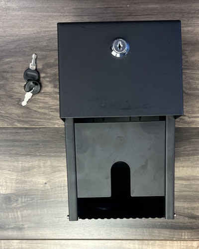 Commercial Double Rolls Toilet Paper Dispenser Holder Heavy Duty Black w/ Keys