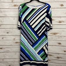 Eliza J Geometric 1/2 Sleeve Shift Career Formal Dress Size 12