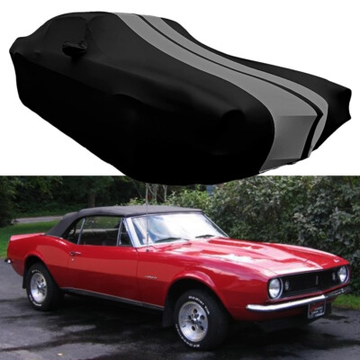 Full Car Cover Scratch Stretch Dust-proof Custom Black/Gray For 1967-1981 Camaro