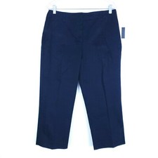 Liz Claiborne Women Pant Cropped Stretch Michaela Blue Size 10 32x23 - NWT