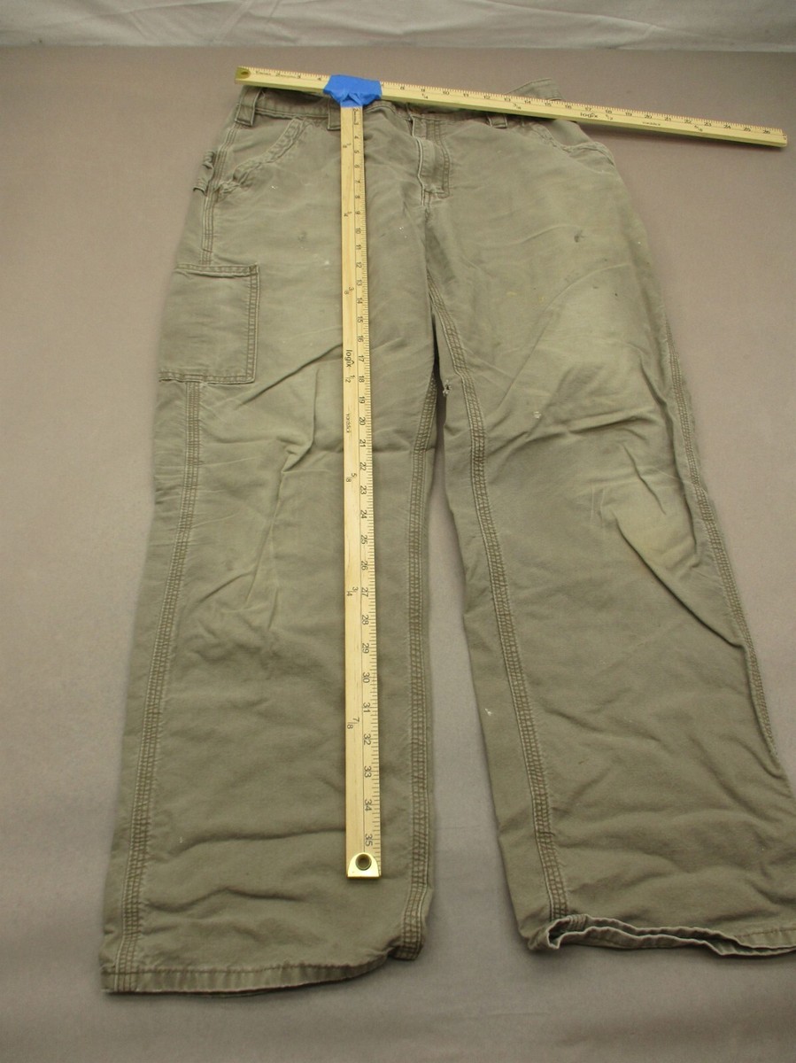 Carhartt Size 34x32 Mens Gray 100% Cotton Zip Fly Pockets