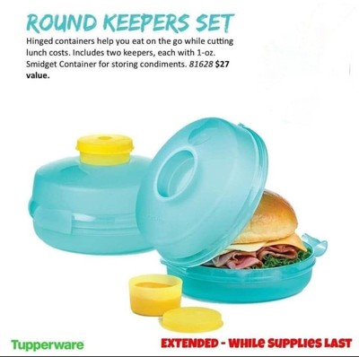 Tupperware Round Keepers Hinged Set With Smidgets. New