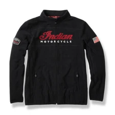 Indian Motorcycle Men's Zip Thru Fleece, Black - 2861644