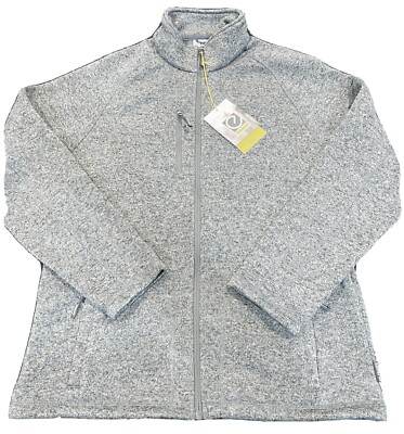 Brand New Edwards Sweater Knit Fleece Jacket Heather Grey Size M