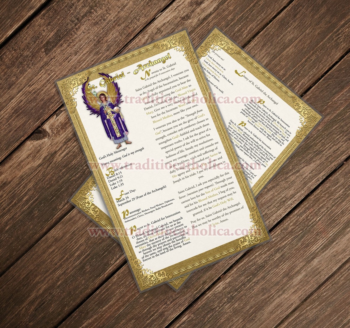 Archangel Gabriel Laminated Prayer Card