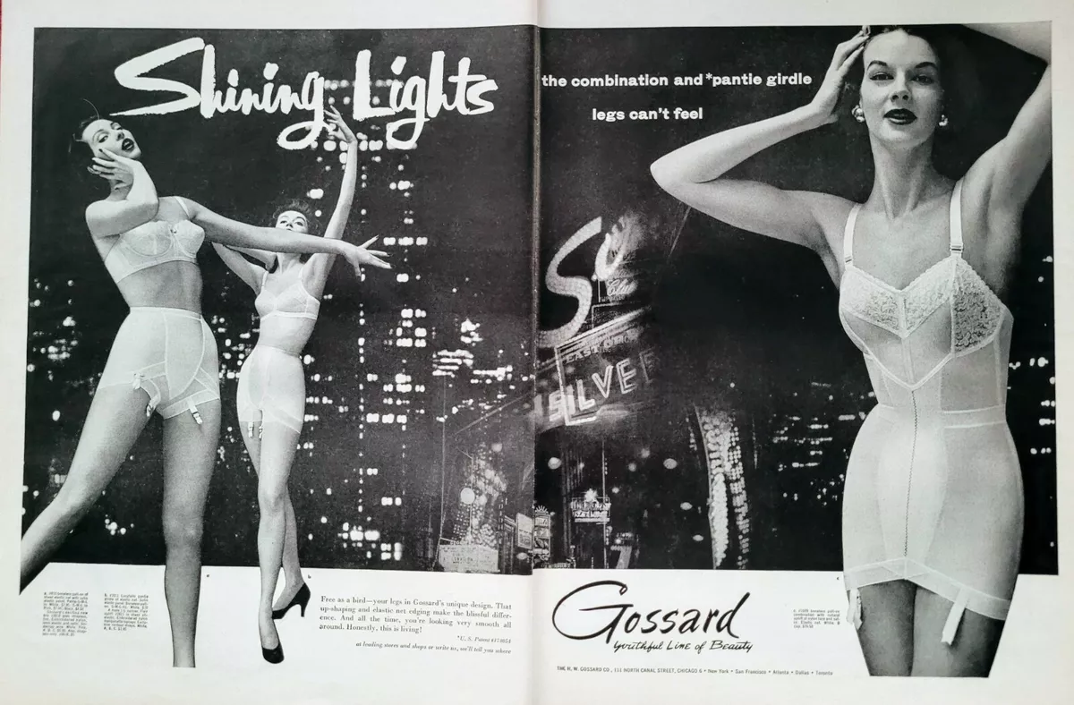 1955 GOSSARD BRA & PANTIE GIRDLE - 3 Sexy Young Women in Lingerie