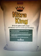 NITRA KING 21-2-4 With 2.0 % Iron ALL SEASON LAWN FERTILIZER  25 Lbs