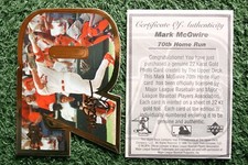 Mark McGwire 1998 Upper Deck 22K Gold Signature 70 HR Die-Cut /17,000 w/COA