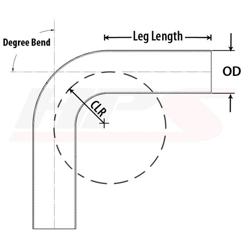 Tubo de codo de aluminio HPS 2"" OD 70 grados 6061 calibre 16 con 3 1/8"" CLR - Imagen 2 de 3