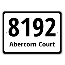 House Number Metal Sign