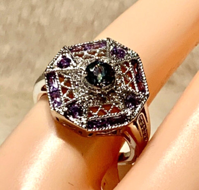 Mystic Topaz Ring Designer Sterling Size 9 R-224