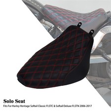 Sedile guida sedile singolo rosso cuciture per Harley 2006-2017 Heritage Softail Deluxe FLSTN