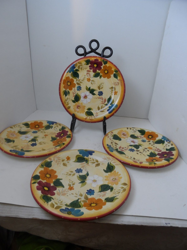 Oneida Kitchen Sunset Bouquet Ceramic Dinner Plates 11" - Lot of 4
