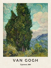 Vincent Van Gogh unframed Art Print Cypresses 1889