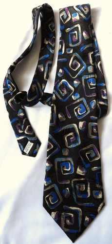 J T Beckett Geometric Atomic 100% Silk TIE Necktie 4" Wide 5' Long Made in Italy