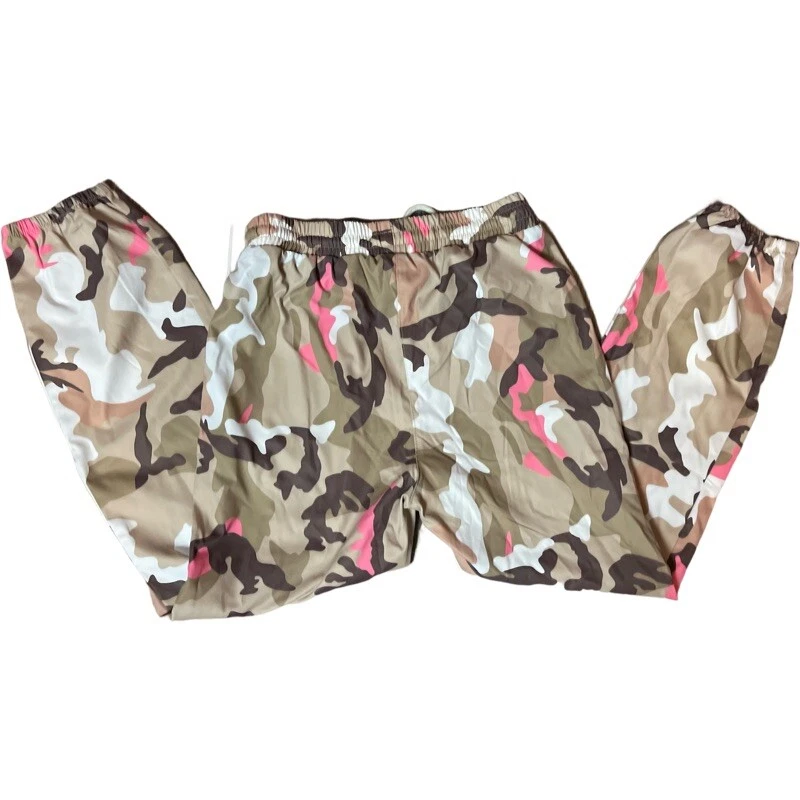 S.O PANTALONES JOGGER MUJER ROSA Y TOSTADO CAMUFLAJE CINTURA ELÁSTICA TALLA S Foto 3 de 4