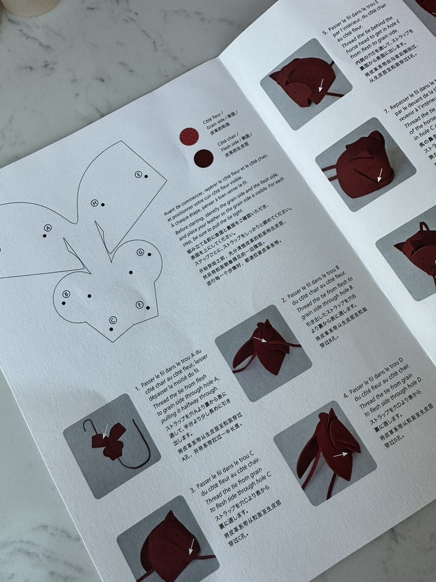 Hermes horse head DIY leather charm, orange | eBay