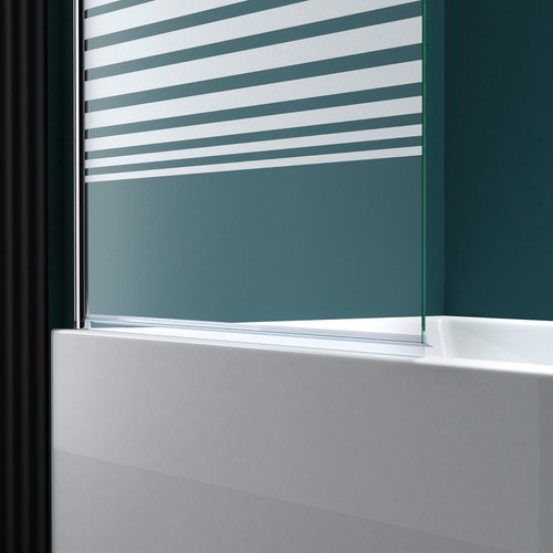 Bath Shower Screen Glass Bathroom 180° Folding Pivot Single Panel & Towel Rail - Picture 25 of 29