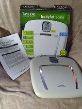 Scale Body Composition Weight Water Fat Health Fitness Taylor White BIA 350 lbs