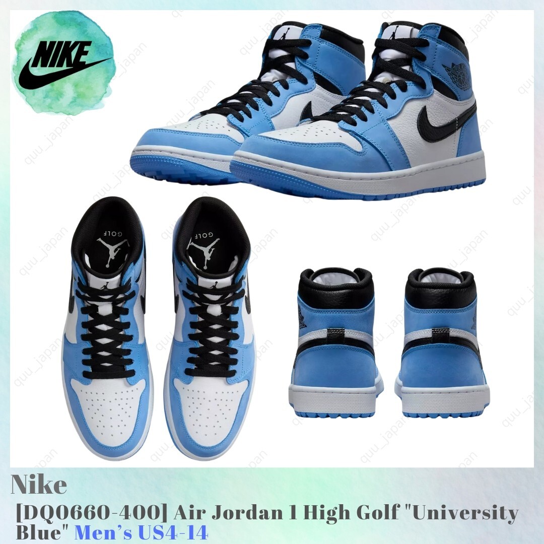 ★【NIKE】★AIR JORDAN 1 HIGH GOLF UNIVERSITY BLUE★23-30★ Nike Air Jordan 1 High Golf University Blue DQ0660-400 Men's