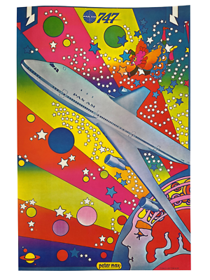 Peter Max Pan Am 16 x11.5 Poster Print Poster Book 1970