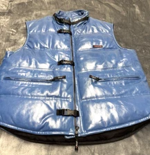 Wilson’s Julian MJX Blue Puffer Vest Large Leather Moto Conceal Carry Full Zip