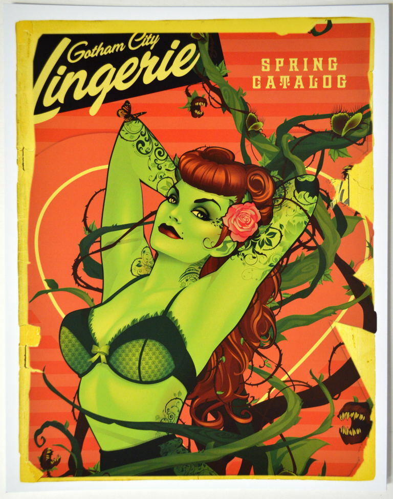 DC BOMBSHELLS Print - POISON IVY Gotham City Lingerie Ant Lucia art Batman
