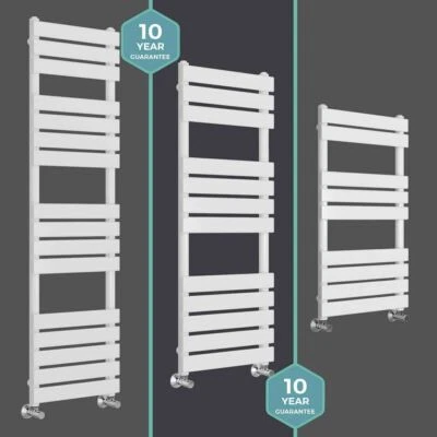 Modern Designer Flat Panel White Heated Bathroom Toilet Towel Rail Radiator