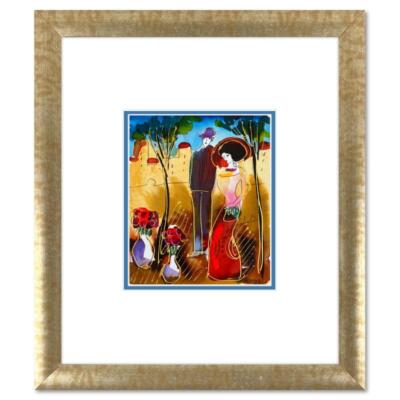 Moshe Leider, Framed Original Mixed Media Watercolor Painting, Hand Signed