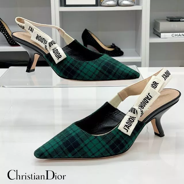 Escarpins Christian Dior J'adior vert laine à carreaux femme taille 35 du Japon occasion