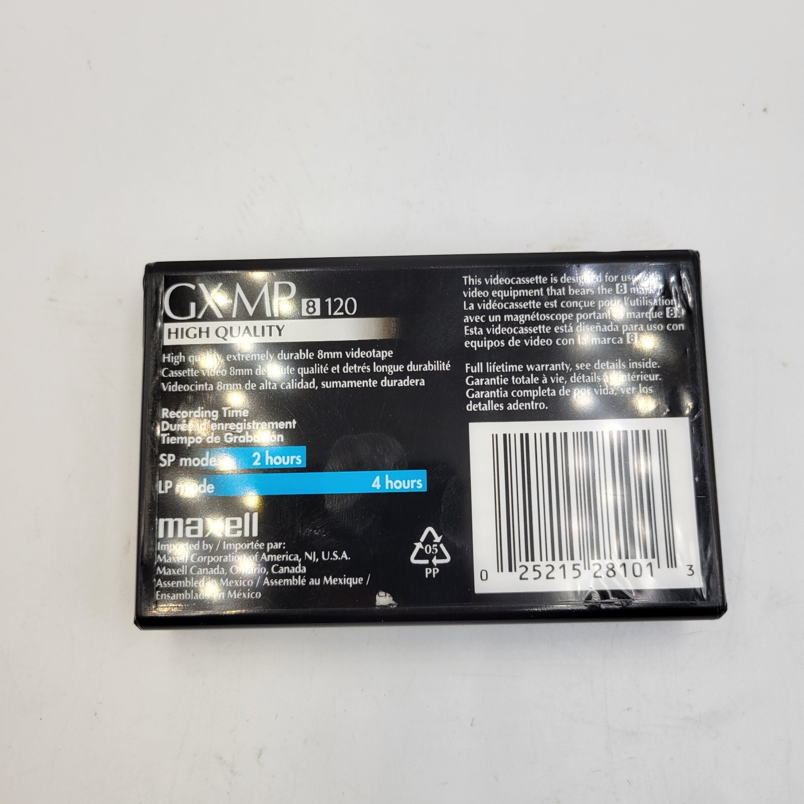 Maxell 8mm GXMP High Quality 120 Camcorder Video Cassette Tape