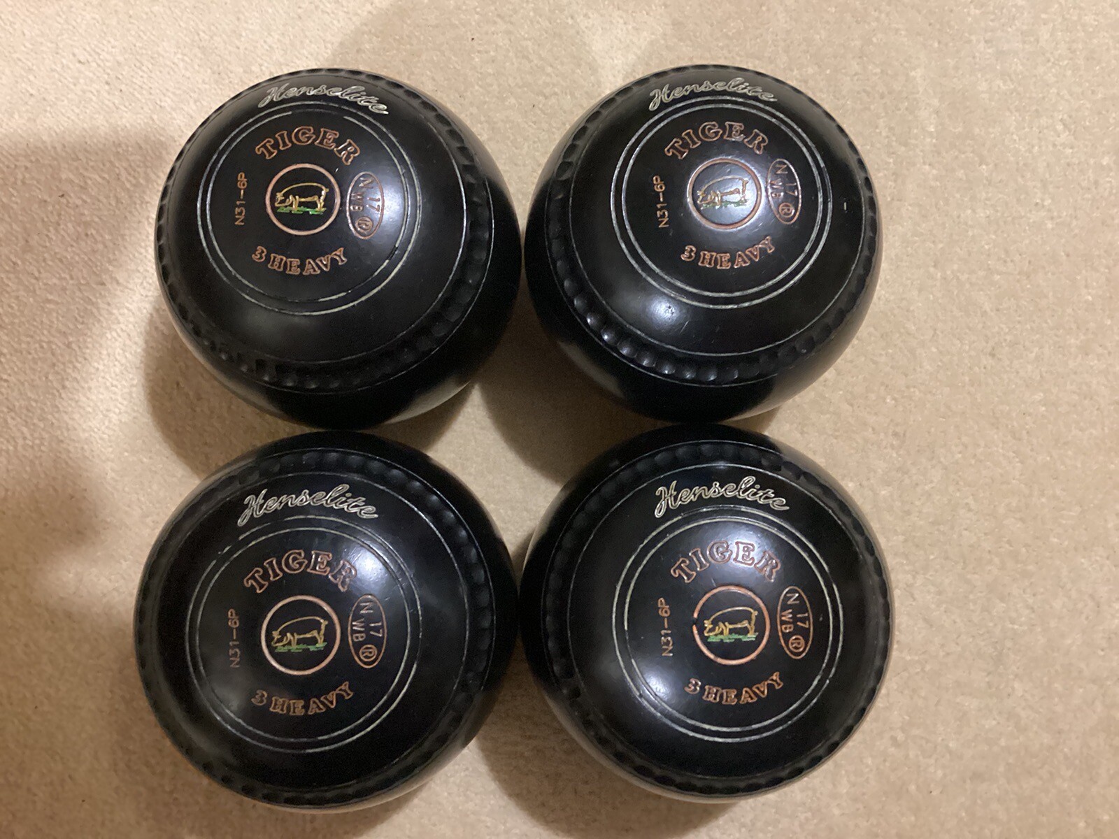 Henselite Tiger bowls size 3 WB 17. Good Condition For Age. eBay