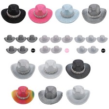 Mini Western Cowboy Hat Glitter Cowgirl Hat Disco Party Cosplay Costume Dress Up