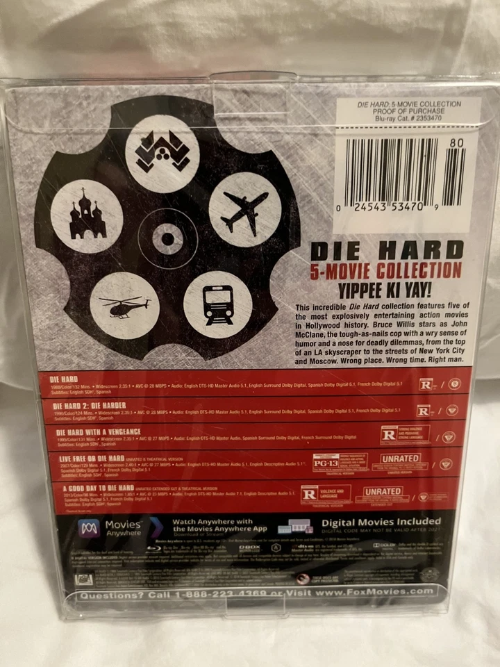 Die Hard Collection: Steelbook/NEW, SEALED/ B.R., Dig./ 2018 Limited Edition OOP - Image 2 of 4