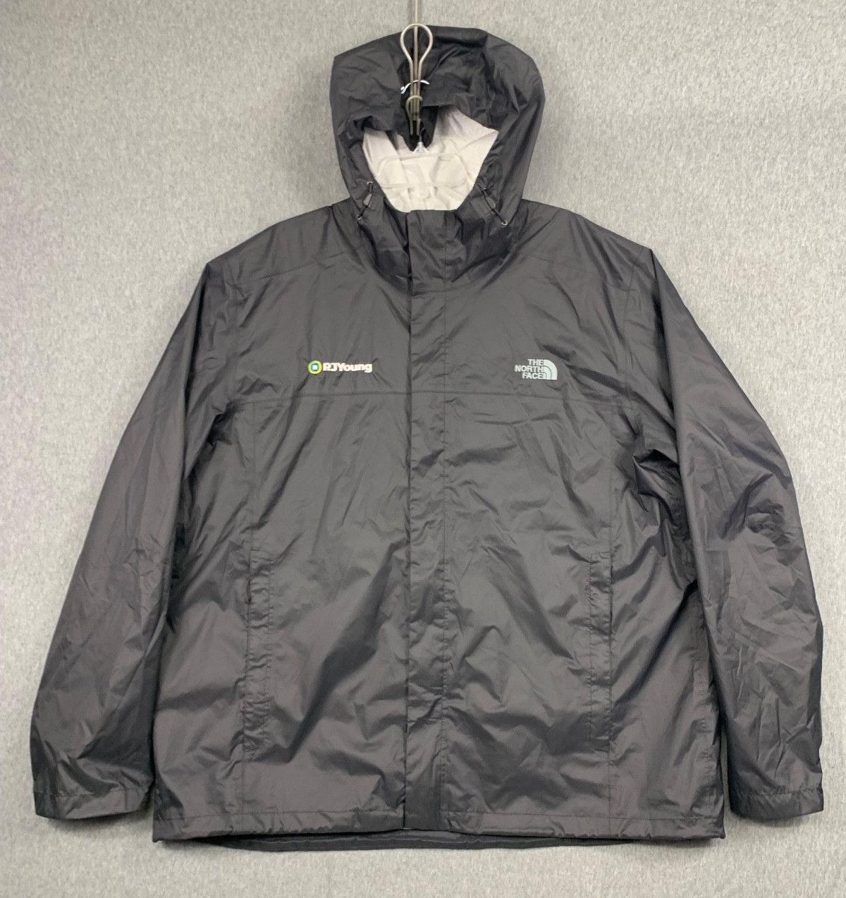 Mens 3xl Black Hooded Waterproof Windbreaker Nwt